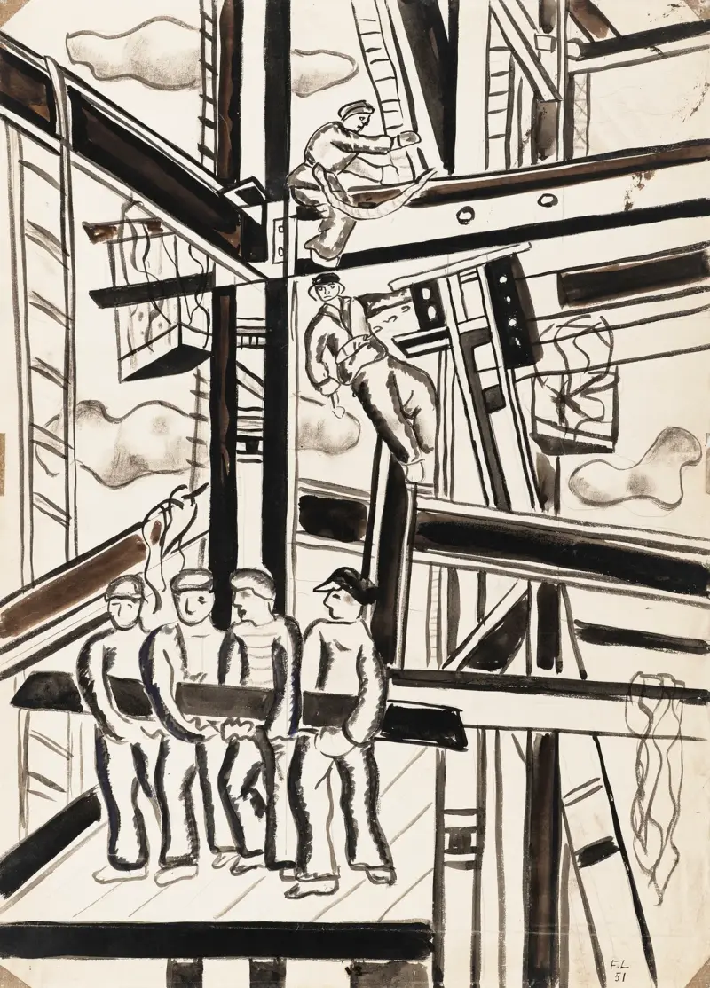 Byggnadsarbetarna av Fernand Léger