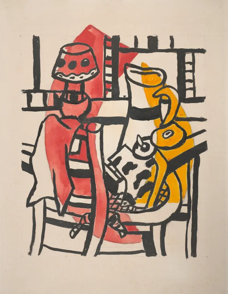 Still life with a jug and a lamp av Fernand Léger