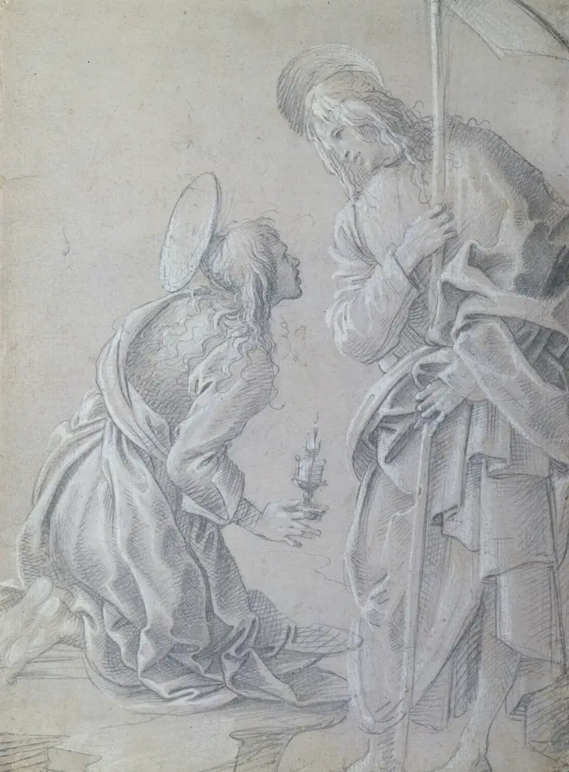 Kneeling Saint Mary Magdalene and Standing Christ av Filippino Lippi