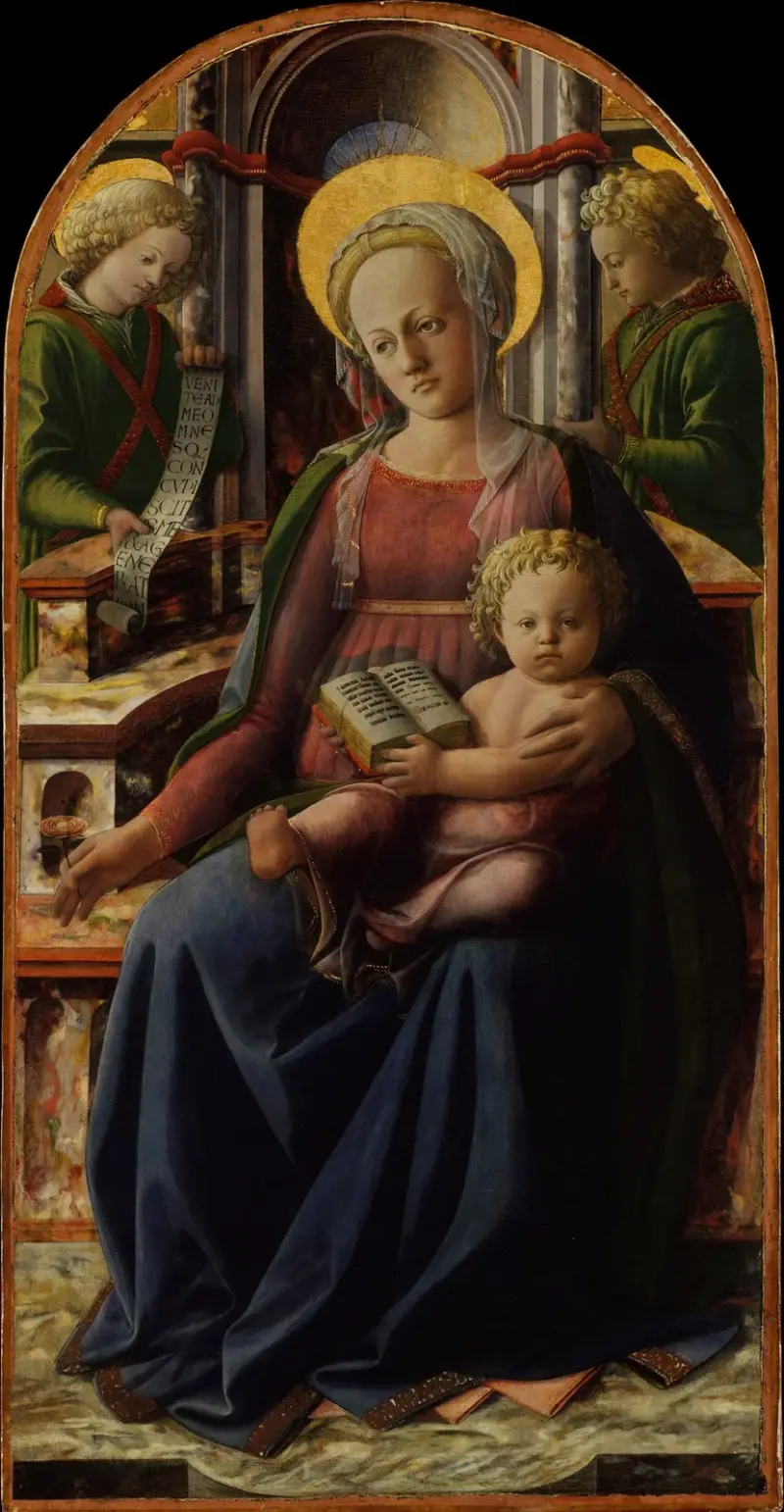 Madonna and Child Enthroned with Two Angels av Filippo Lippi