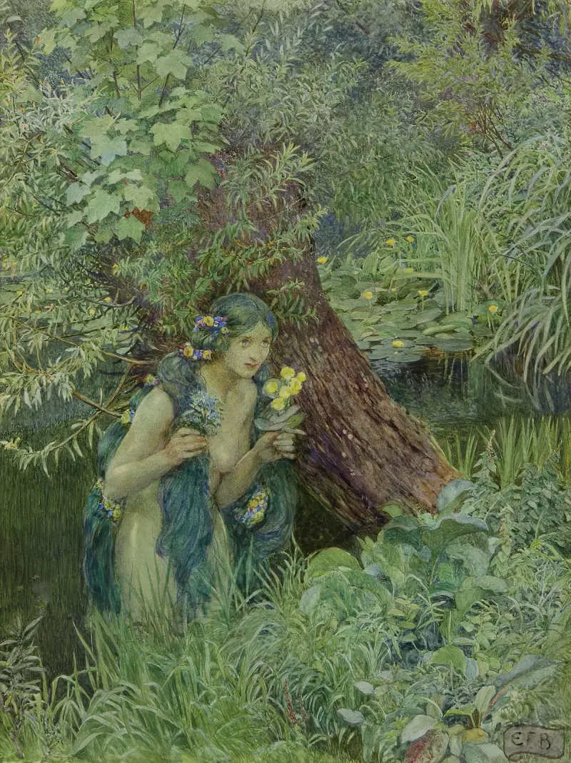 With Goodly Greenish Locks, All Loose ‘untied’ av Eleanor Fortescue-Brickdale