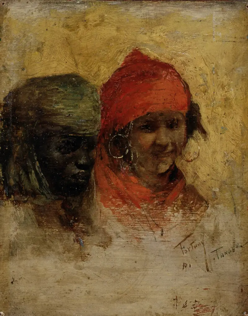 En svart och en marockansk kvinna i Tanger (studie) av Mariano Fortuny Marsal