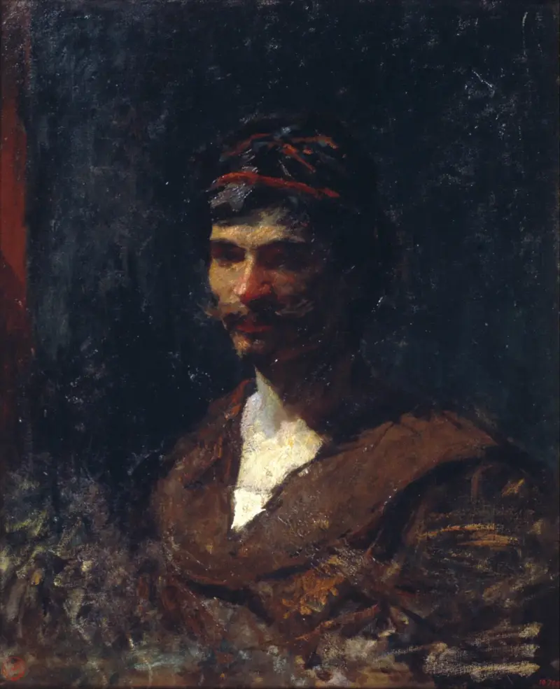 Byst av en man. Bacchus-allegori av Mariano Fortuny Marsal