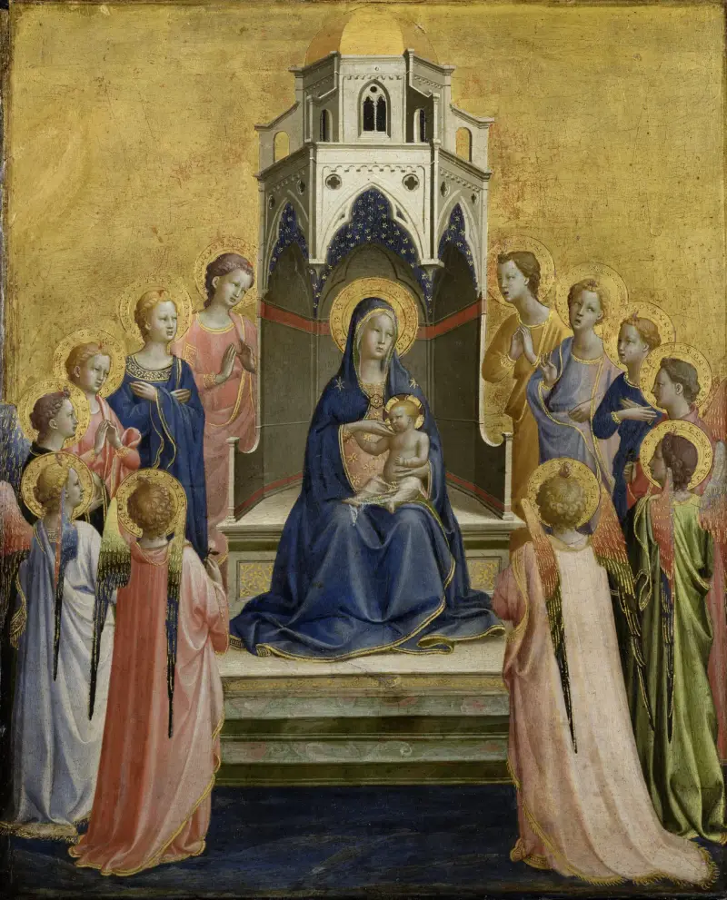 Madonna and Child Enthroned and Twelve Angels av Fra Angelico