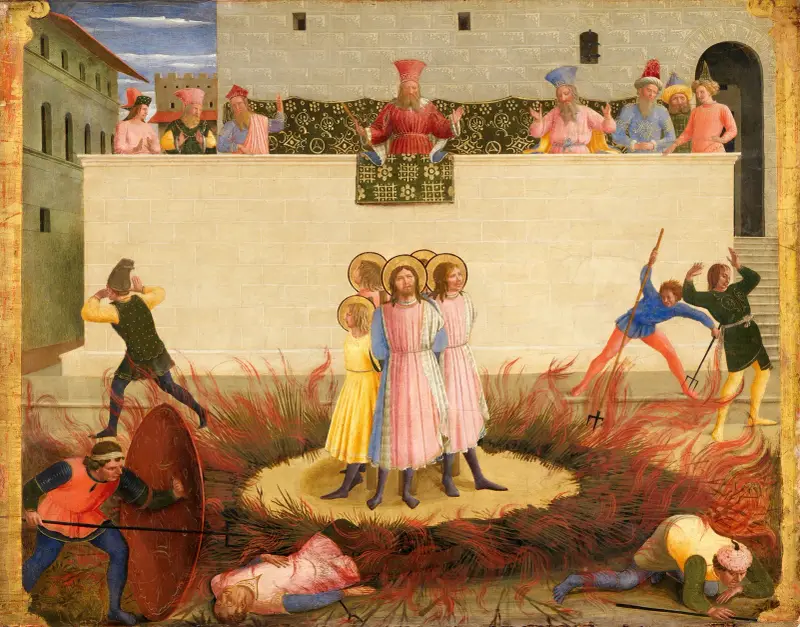 Święci Kosma i Damian oraz ich bracia, którzy przeżyli stos, Fra Angelico