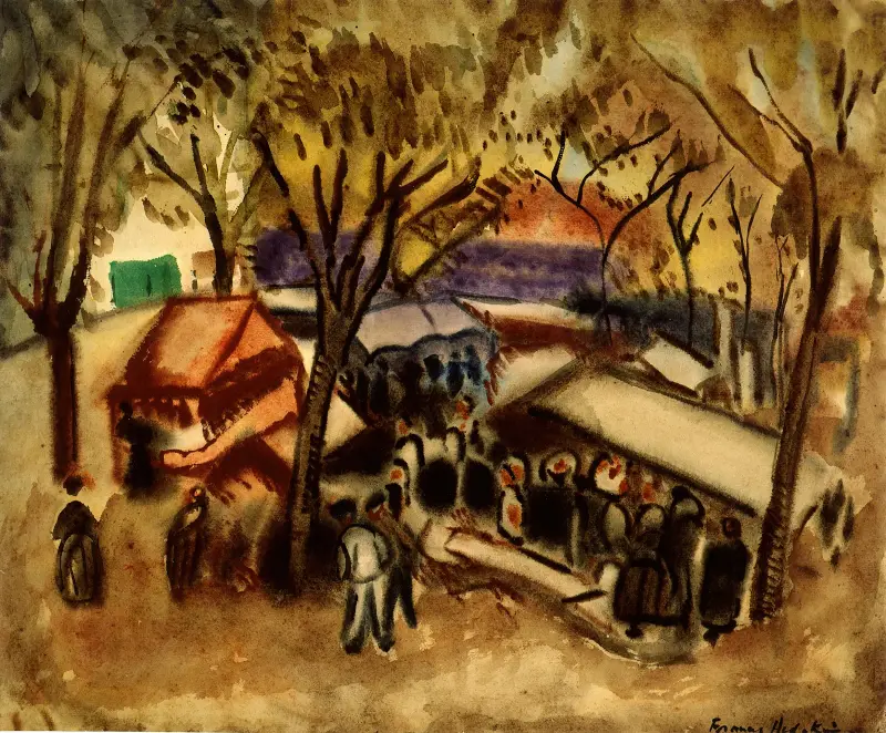 Marknaden vid havet av Frances Hodgkins