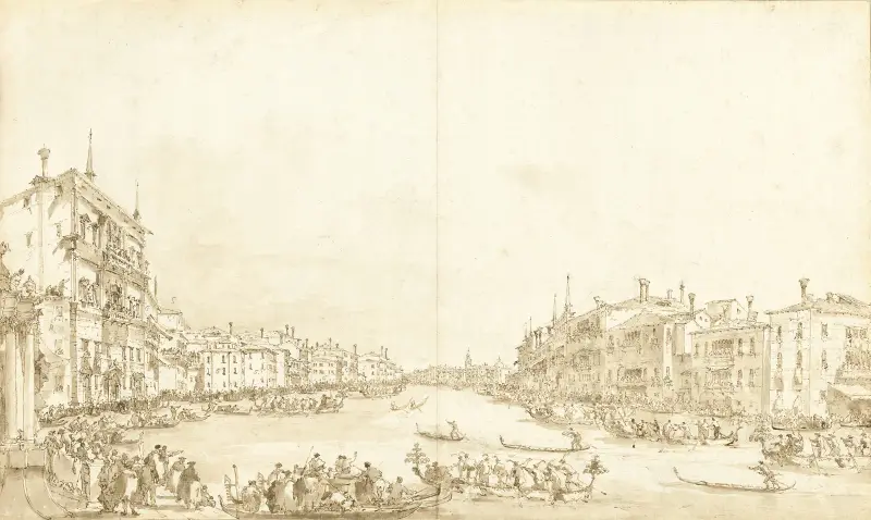 En regatta på Canal Grande av Francesco Guardi