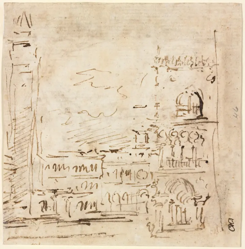 Piazza San Marco med Dogepalatset av Francesco Guardi