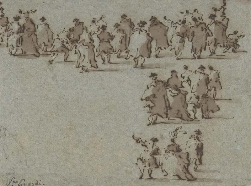 Studier av gående figurer av Francesco Guardi
