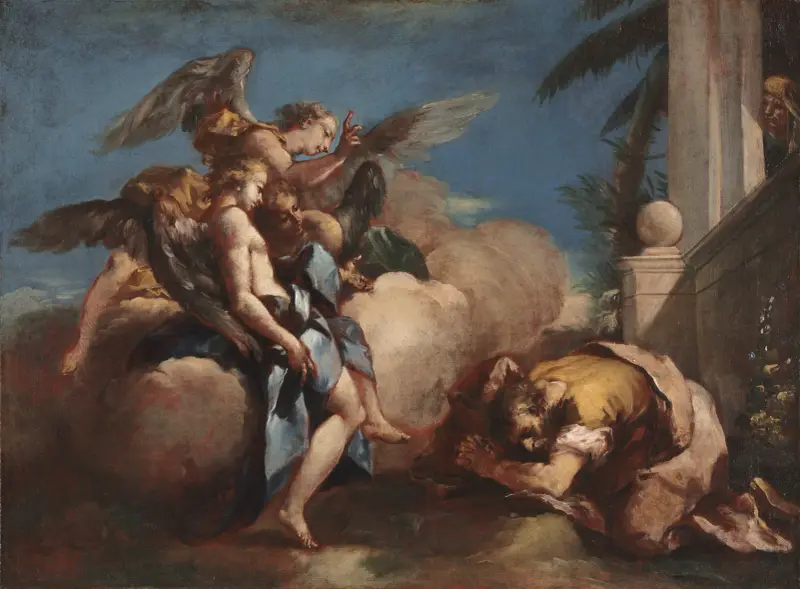 The Angels Appearing to Abraham av Francesco Guardi
