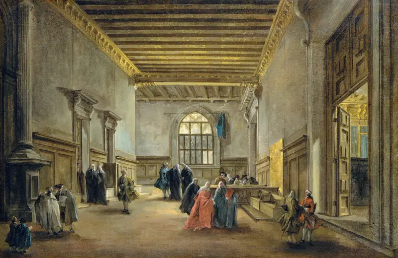 Förrummet till Sala del Maggior Consiglio av Francesco Guardi