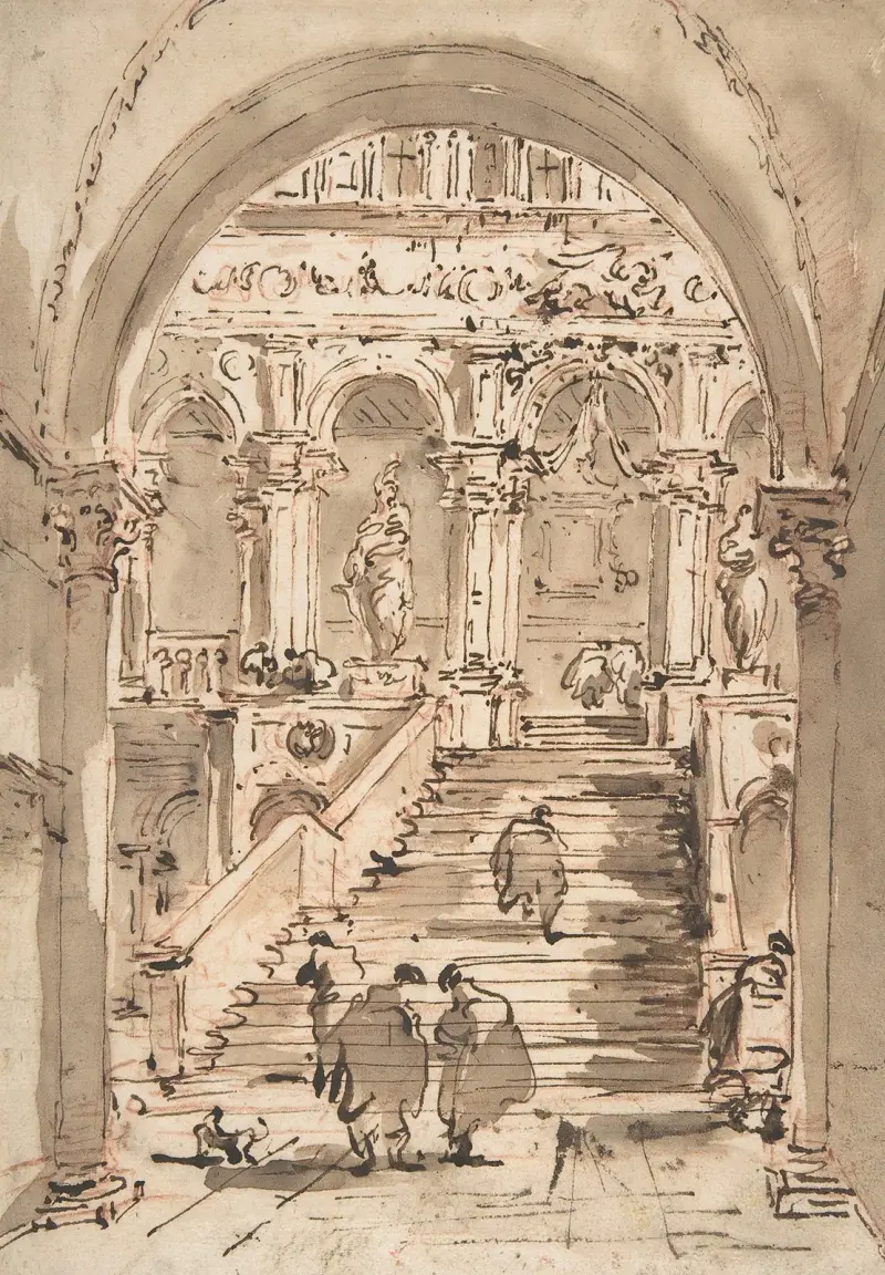 Jättarnas trappa, Dogpalatset, Venedig av Francesco Guardi