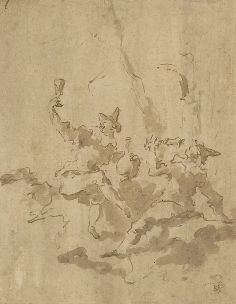 Två drickande män av Francesco Guardi