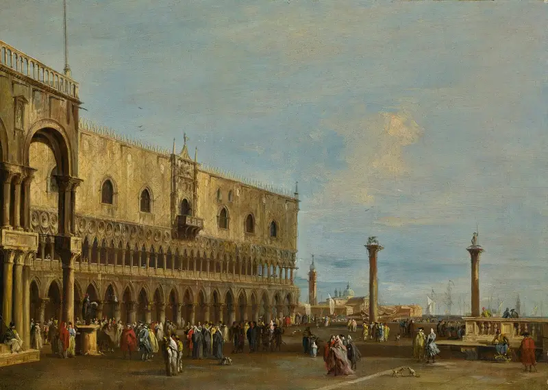 Venice, A View Of The Piazzetta Looking South With The Palazzo Ducale av Francesco Guardi