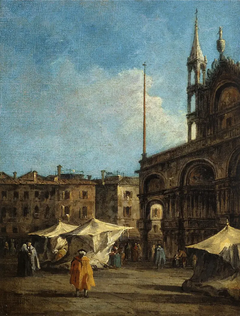 Utsikt över Markusplatsen i Venedig av Francesco Guardi