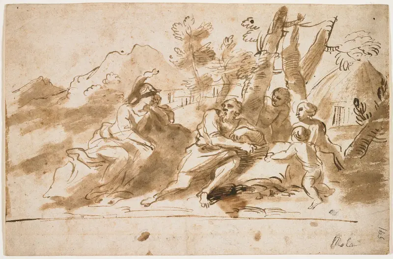 Erminia and the Shepherds av Pier Francesco Mola