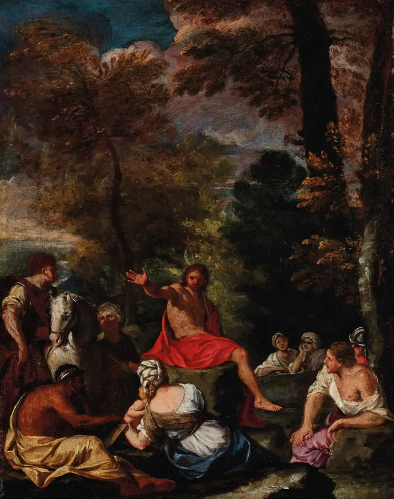 Saint John the Baptist preaching – nr 2 av Pier Francesco Mola