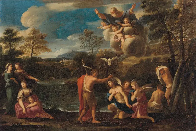 The Baptism Of Christ – nr 1 av Pier Francesco Mola