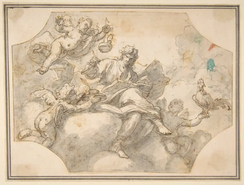 Allegorical Figure of Study av Francesco Solimena