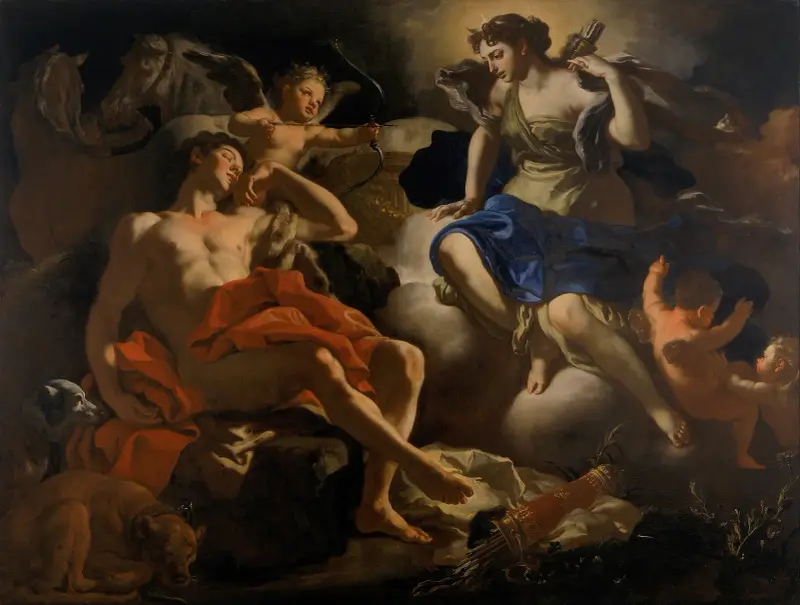 Diana och Endymion av Francesco Solimena