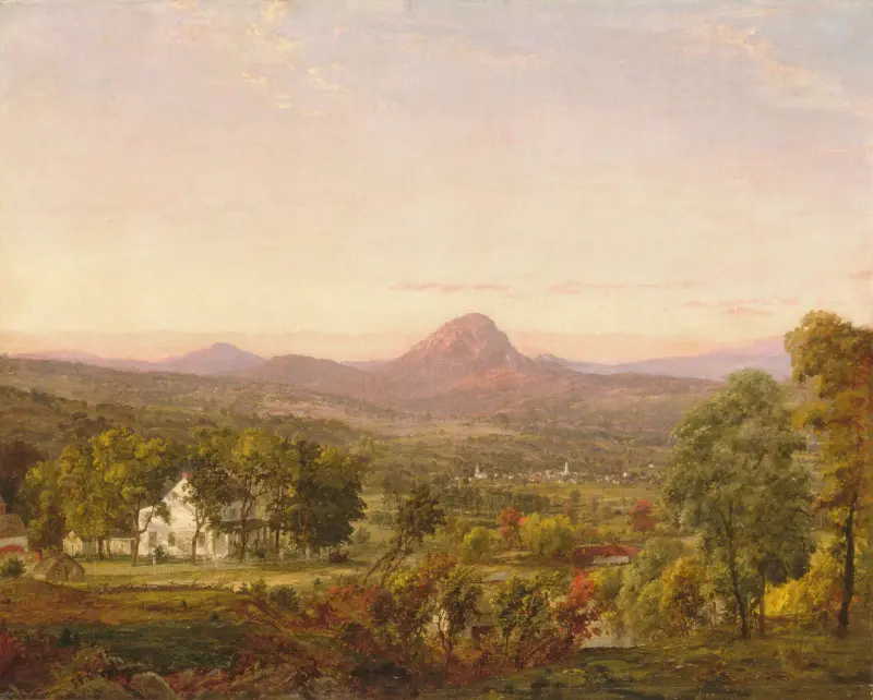 Autumn Landscape, Sugar Loaf Mountain, Orange County, New York av Jasper Francis Cropsey