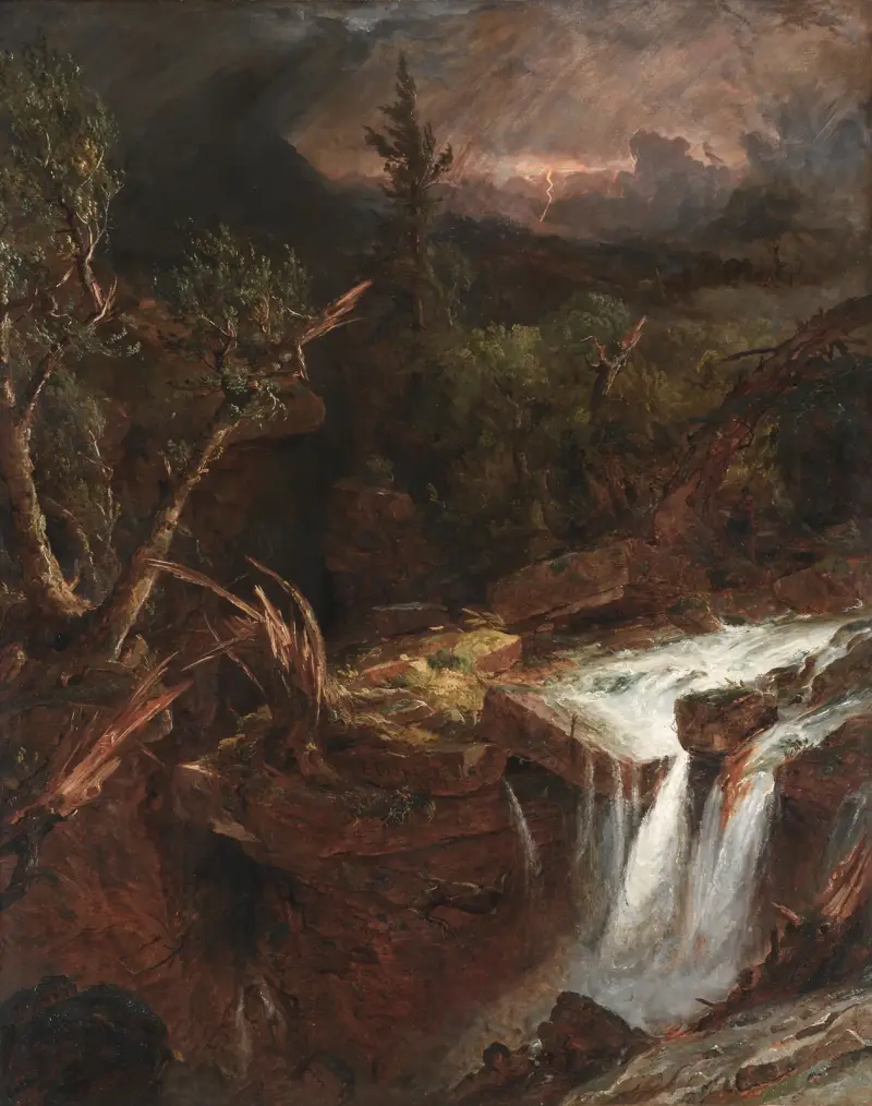 The Clove – A Storm Scene in the Catskill Mountains av Jasper Francis Cropsey