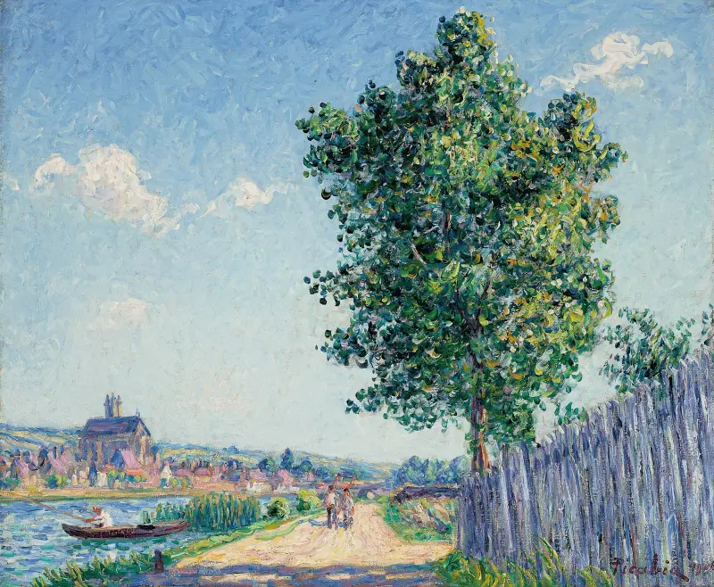 Poppeln, soleffekt, Villeneuve-sur-Yonne av Francis Picabia