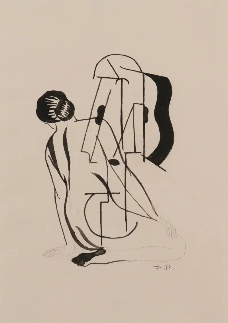 Sans titre ou Nu à la guitare av Francis Picabia