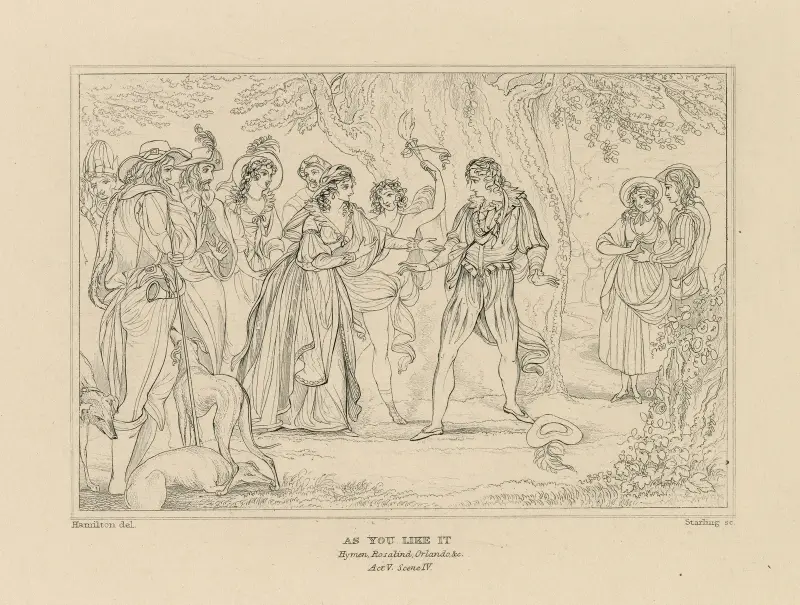 As you like it; Hymen, Rosalind, Orlando, &c., act V, scene IV av William Francis Starling