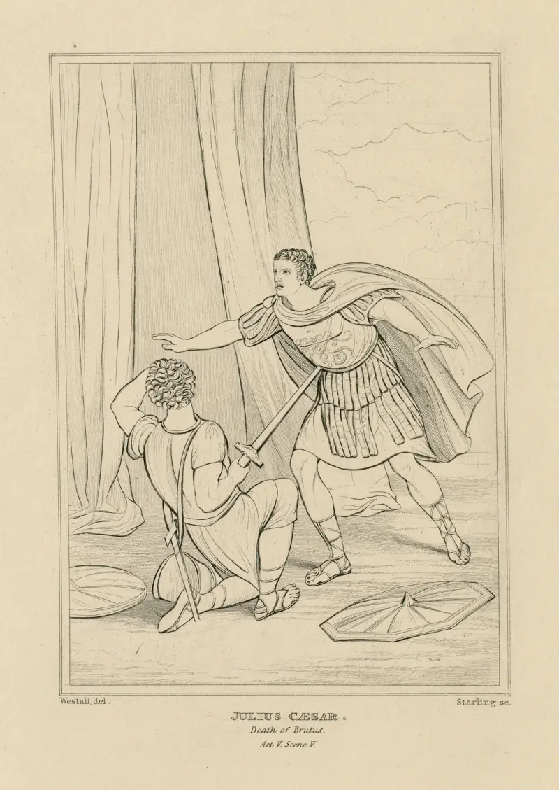 Julius Caesar, death of Brutus [act V, scene 5] av William Francis Starling