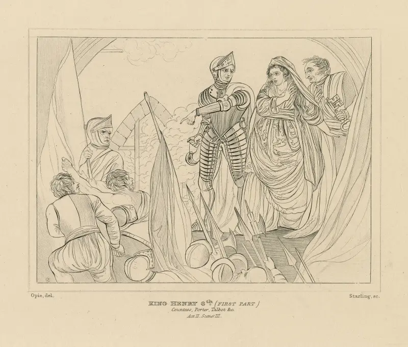 King Henry 6th, (first part), Countess, Porter, Talbot &c., act II, scene III av William Francis Starling