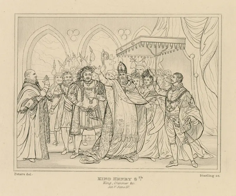King Henry 8th, King, Cranmer &c., act V, sc. IV av William Francis Starling