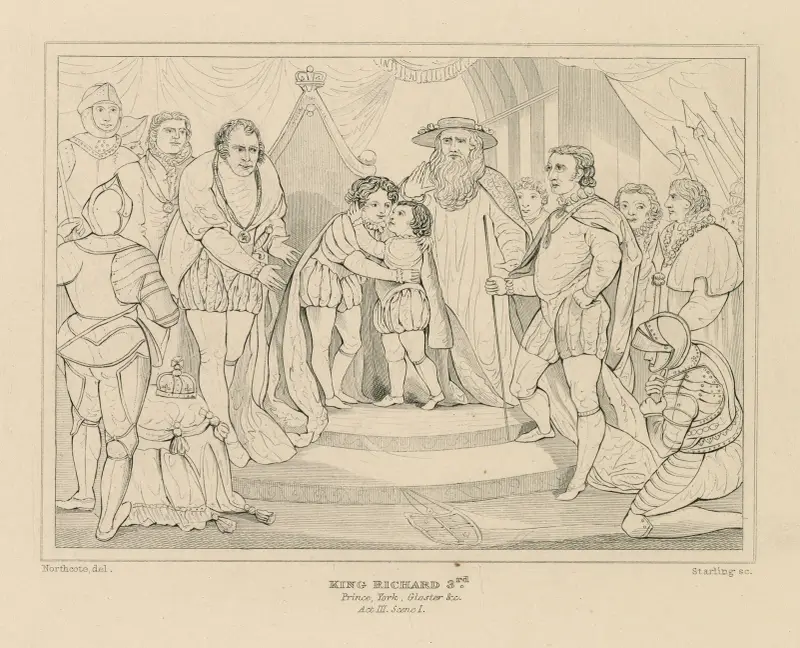 Kung Richard III, prins, York, Gloucester m.fl., akt III, scen 1 av William Francis Starling