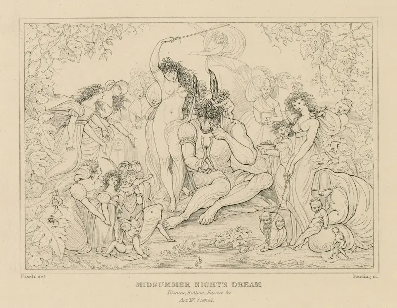 Midsummer night’s dream ; Titania, Bottom, fairies &c., act IV, scene I av William Francis Starling