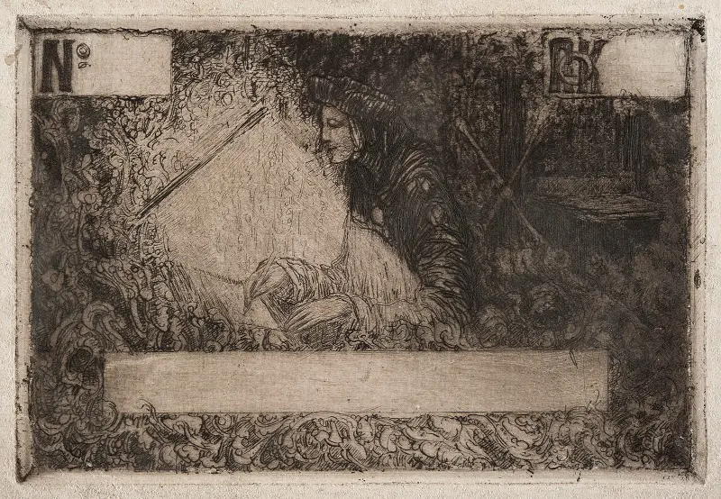 Grafisk konstnär i sin ateljé av Franciszek Siedlecki