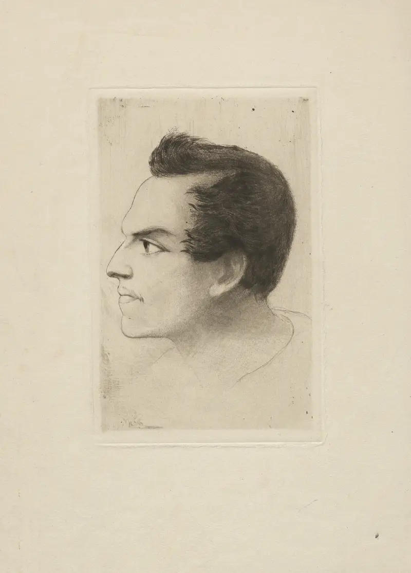 Porträtt av Juliusz Słowacki av Franciszek Siedlecki