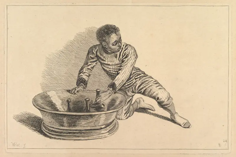Black African Removing Bottles From a Cooler av François Boucher