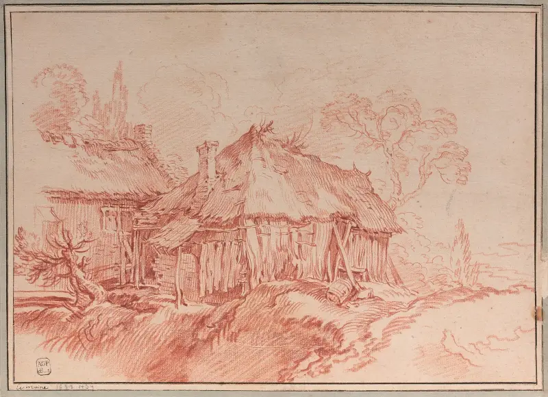 Hus i landskap, efter Abraham Bloemaert av François Boucher