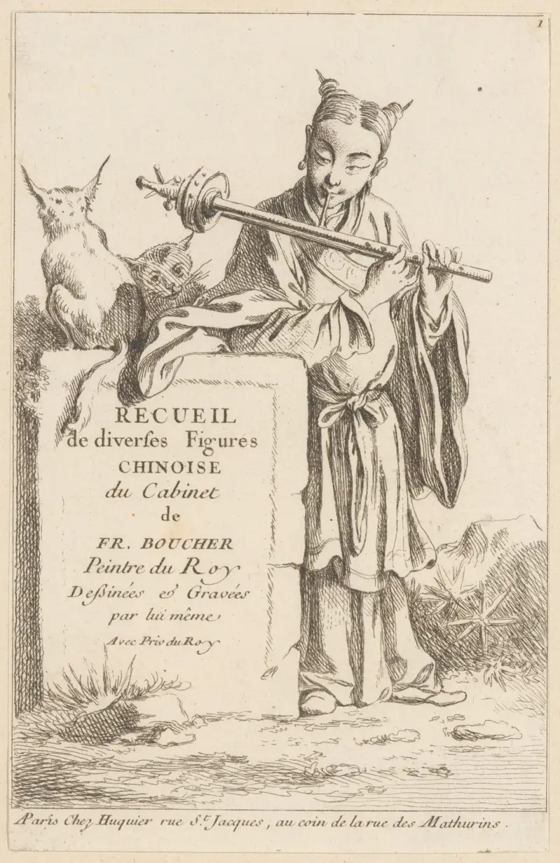 Sammlung verschiedener chinesischer Figuren – Titelseite von François Boucher