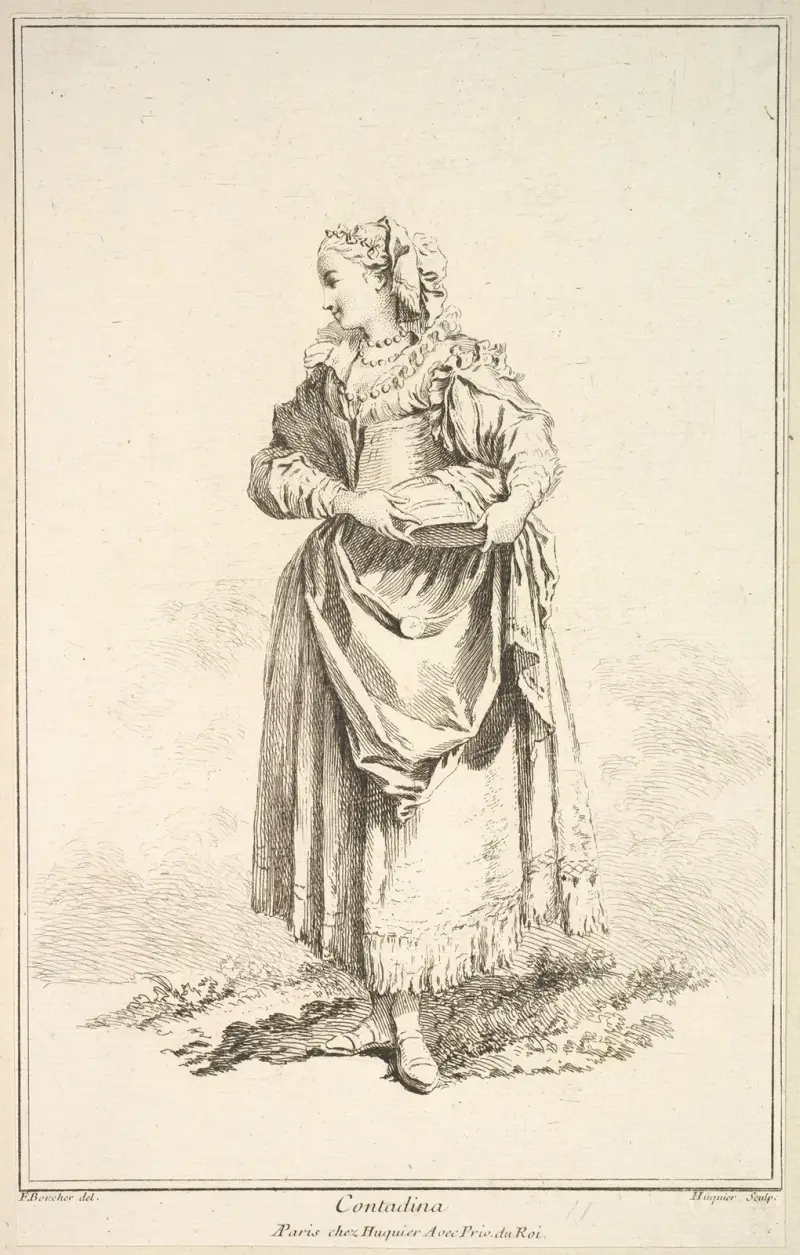 Bondkvinna (Contadina), pl. 7 av François Boucher