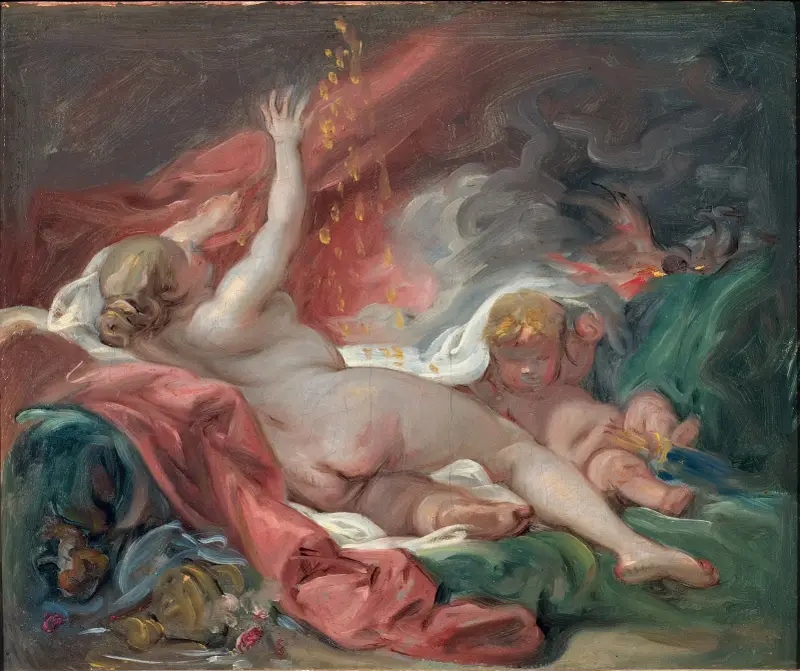 Danaë och guldregnet. Studie av François Boucher