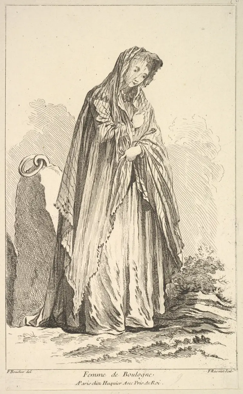 Kvinna från Boulogne, pl. 9 av François Boucher