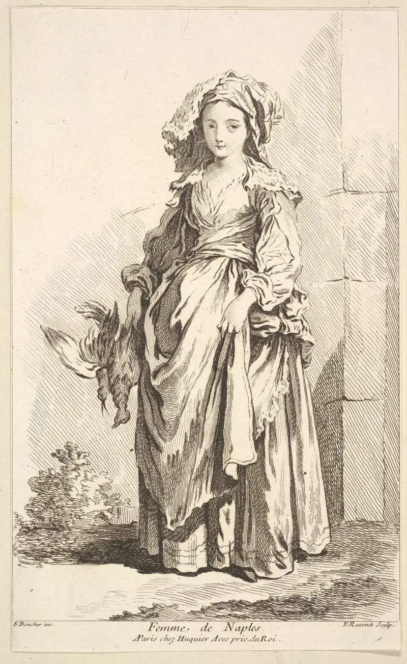 Kvinna från Neapel, platta 2 av François Boucher