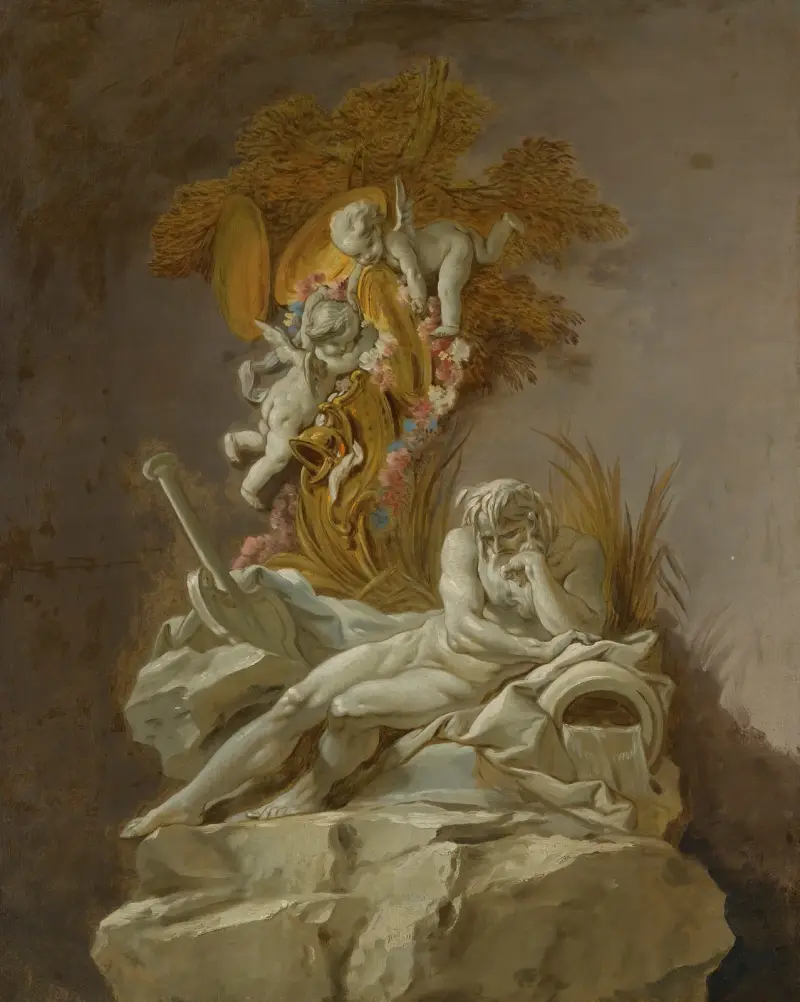 Fontänstudie I av François Boucher