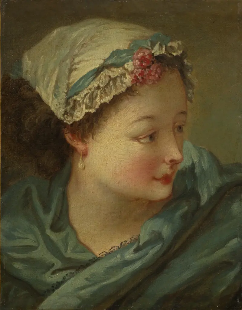Head of a Young Woman av François Boucher