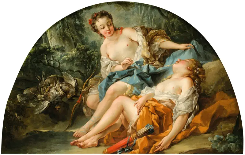 Jagande nymfer av François Boucher