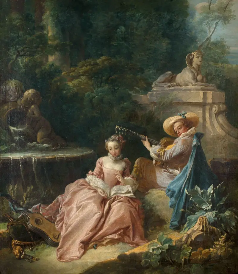 Musiklektionen av François Boucher