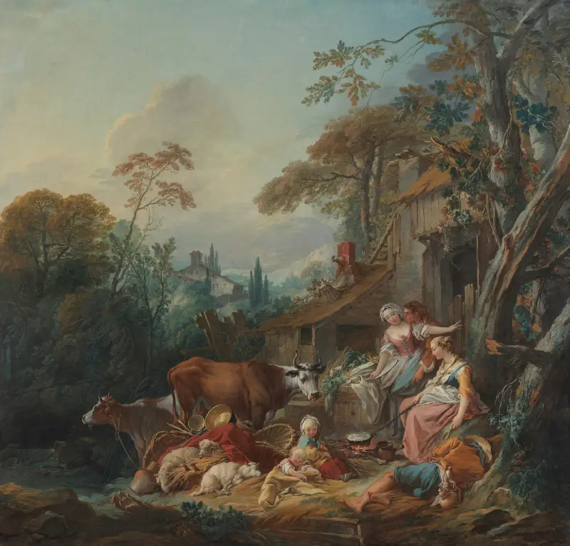 Lantlig idyll av François Boucher