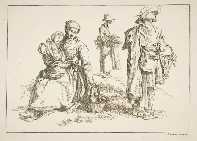 Studienbuch nach den Originalzeichnungen von Blomart, Taf. 06 von François Boucher