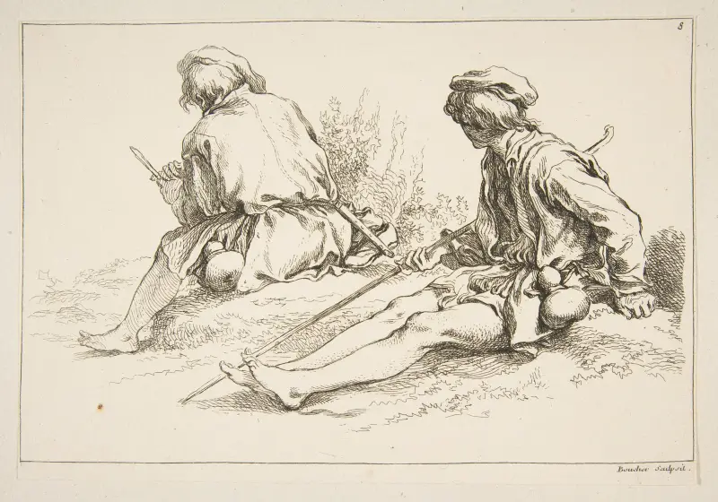 Studiebok efter Blomarts originalteckningar, pl. 8 av François Boucher